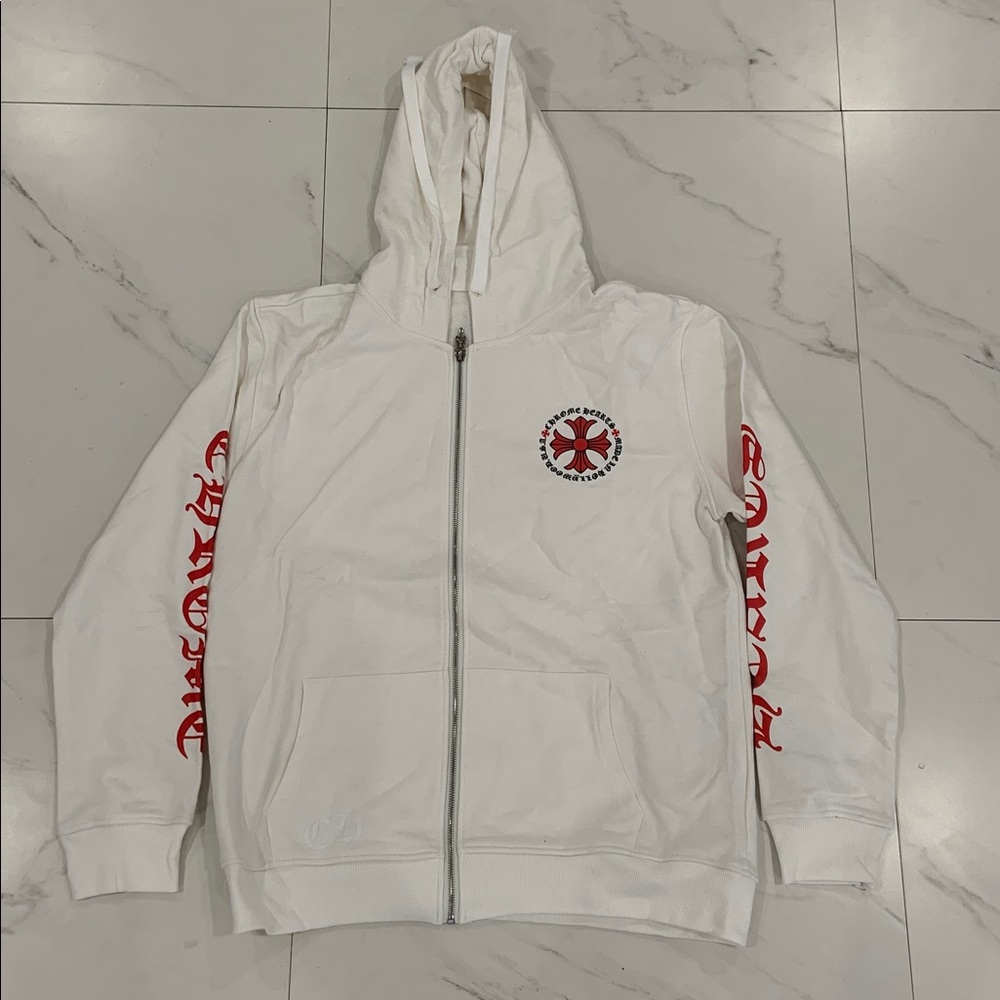 Chrome Hearts White & Red Big Logo Pullover Hoodie Men’s Size Large